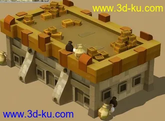 3D打印模型公司项目做的一个页游Q版银行的图片