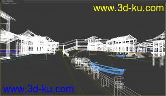 3D打印模型古建 水景练习用 免费 完整场景的图片
