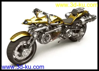 3D打印模型黄金摩托车的图片