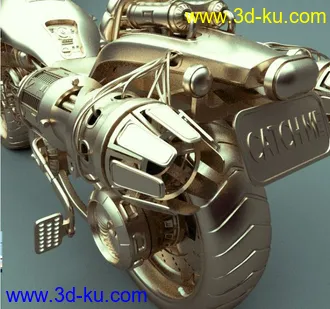 3D打印模型黄金摩托车的图片