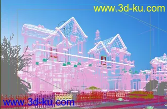 3D打印模型雪景场景完整欧式建筑的图片