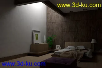 3D打印模型室内夜间场景，通道光，物理光效，带材质贴图，相互学习的图片