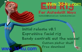 3D打印模型不错的国外卡通角色EllaRig_v0.2的图片