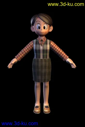 我又做好了一个卡通女人全身模型的图片
