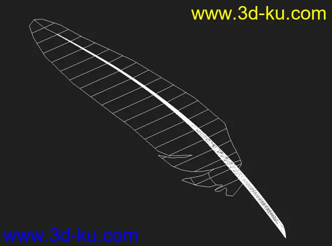 自己做的一个羽毛笔的模型 高模和简模 想用就拿去的图片3