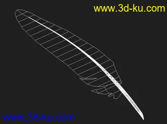 自己做的一个羽毛笔的模型 高模和简模 想用就拿去的图片