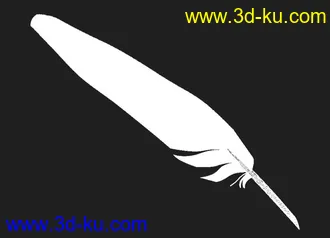 自己做的一个羽毛笔的模型 高模和简模 想用就拿去的图片