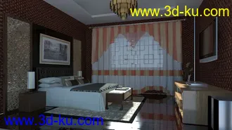3D打印模型新中式  卧室的图片