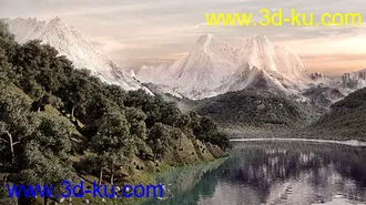 3D打印模型山林湖畔的图片