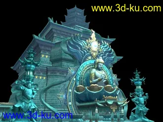3D打印模型海底神庙　有内景的图片