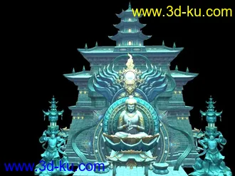 3D打印模型海底神庙　有内景的图片