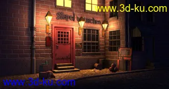 3D打印模型街道夜晚灯光的图片