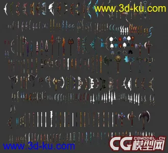 3D打印模型斗战神武器大合集的图片