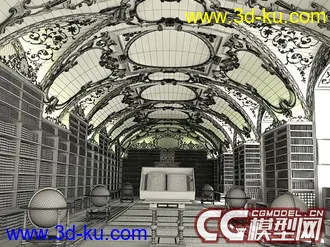 3D打印模型欧式图书馆的图片