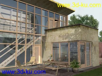 3D打印模型现代别墅小院子的图片