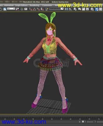 3D打印模型生或死5 Kokoro 心  可爱兔女郎 DOA5  性感丝袜黑丝的图片