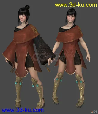 3D打印模型沙漠妹子 BlackDesert 可爱萝莉性感的图片