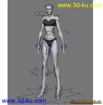 3D打印模型一个格斗女 带绑定的图片