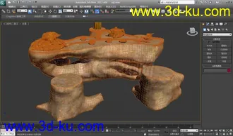 高质量大型根雕茶具3D模型的图片
