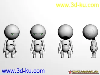 3D打印模型Q版次世代机器人 已经添加动画与骨骼的图片