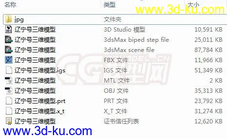 中国辽宁号航空母舰工业3d模型，各种三维格式，可以打印的图片1