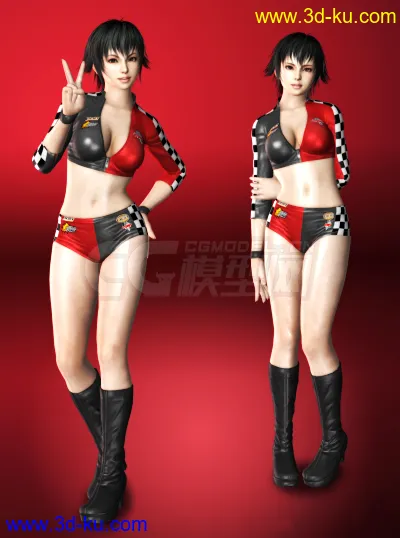 DOA5 Pai chen/ 短发版陈佩 性感女郎 俏皮萝莉 可爱萝莉  赛车女郎  性感萝莉模型的图片2