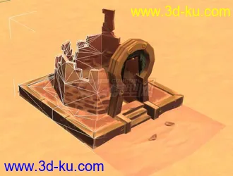 3D打印模型火炬之光2沙漠建筑-破损的房屋的图片