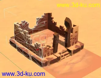 3D打印模型火炬之光2沙漠建筑-破损的房屋的图片