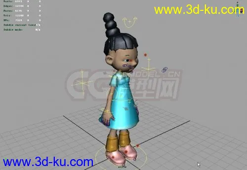 maya2011文件 小女孩 有绑定有动作有颜色模型的图片1