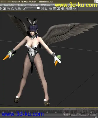 3D打印模型Nyotengu 性感兔女郎 性感网袜 性感御姐 性感丝袜 性感忍者 女天狗 DOA5 生与死5的图片