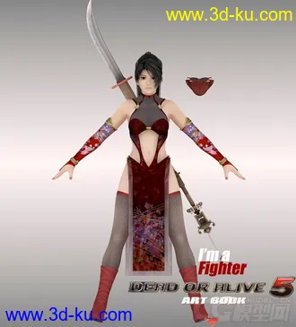 3D打印模型Momiji 网袜忍者版 性感网袜 性感御姐 性感丝袜 性感忍者 红叶 DOA5 生与死5的图片