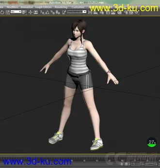 3D打印模型Kokoro 心 运动版 可爱女郎 运动装女孩 可爱萝莉 性感女郎 DOA5 生或死5的图片
