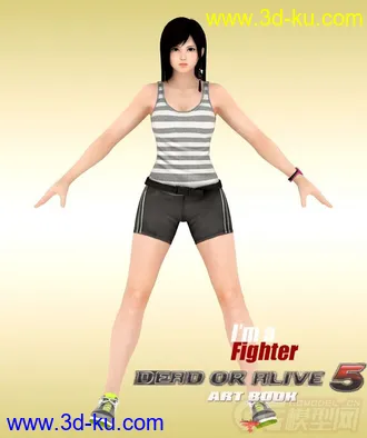 3D打印模型Kokoro 心 运动版 可爱女郎 运动装女孩 可爱萝莉 性感女郎 DOA5 生或死5的图片