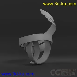 3D打印模型彩带卷带，建筑雕塑的图片