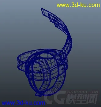 3D打印模型彩带卷带，建筑雕塑的图片