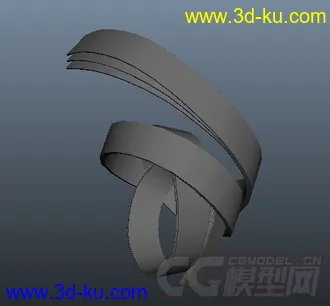 3D打印模型彩带卷带，建筑雕塑的图片