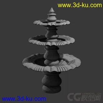 3D打印模型欧式喷泉雕塑、柱子喷泉、圆盆喷泉的图片