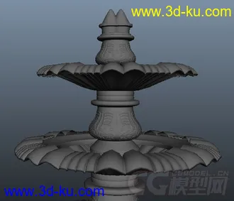 3D打印模型欧式喷泉雕塑、柱子喷泉、圆盆喷泉的图片