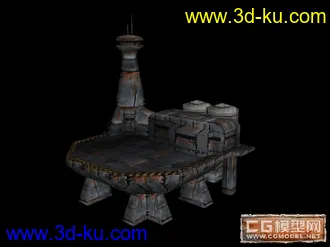 3D打印模型两个房子低模，带贴图的图片