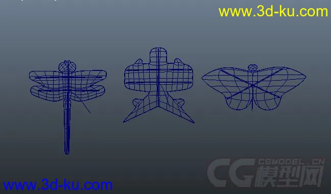 燕子、蜻蜓、蝴蝶三个风筝模型的图片1
