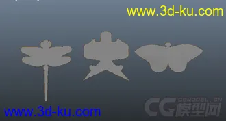 3D打印模型燕子、蜻蜓、蝴蝶三个风筝的图片