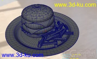 3D打印模型美味多汁的双层牛肉汉堡，带材质的图片