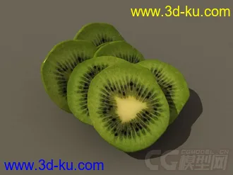 3D打印模型新鲜的猕猴桃切片的图片