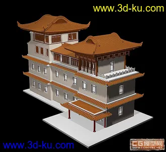 3D打印模型一个中国古建筑，很不错的的图片
