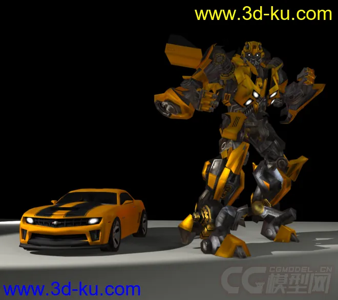 变形金刚-大黄蜂+雪佛兰科迈罗汽车一辆模型的图片1