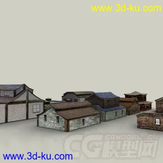 3D打印模型东方古代建筑场景老房子的图片