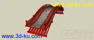3D打印模型自己做的一个skp的中式景观桥的图片
