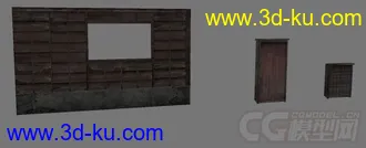 3D打印模型【破旧的门、窗、床】写实场景物件的图片