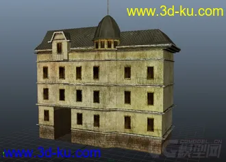 3D打印模型【房屋】西方欧式建筑含贴图，MA档与FBX档的图片