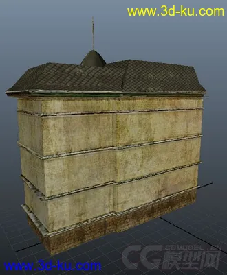 3D打印模型【房屋】西方欧式建筑含贴图，MA档与FBX档的图片